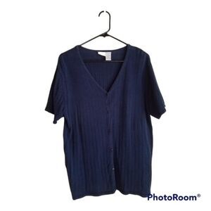 Cherokee Navy Button Up Sweater Size XL
